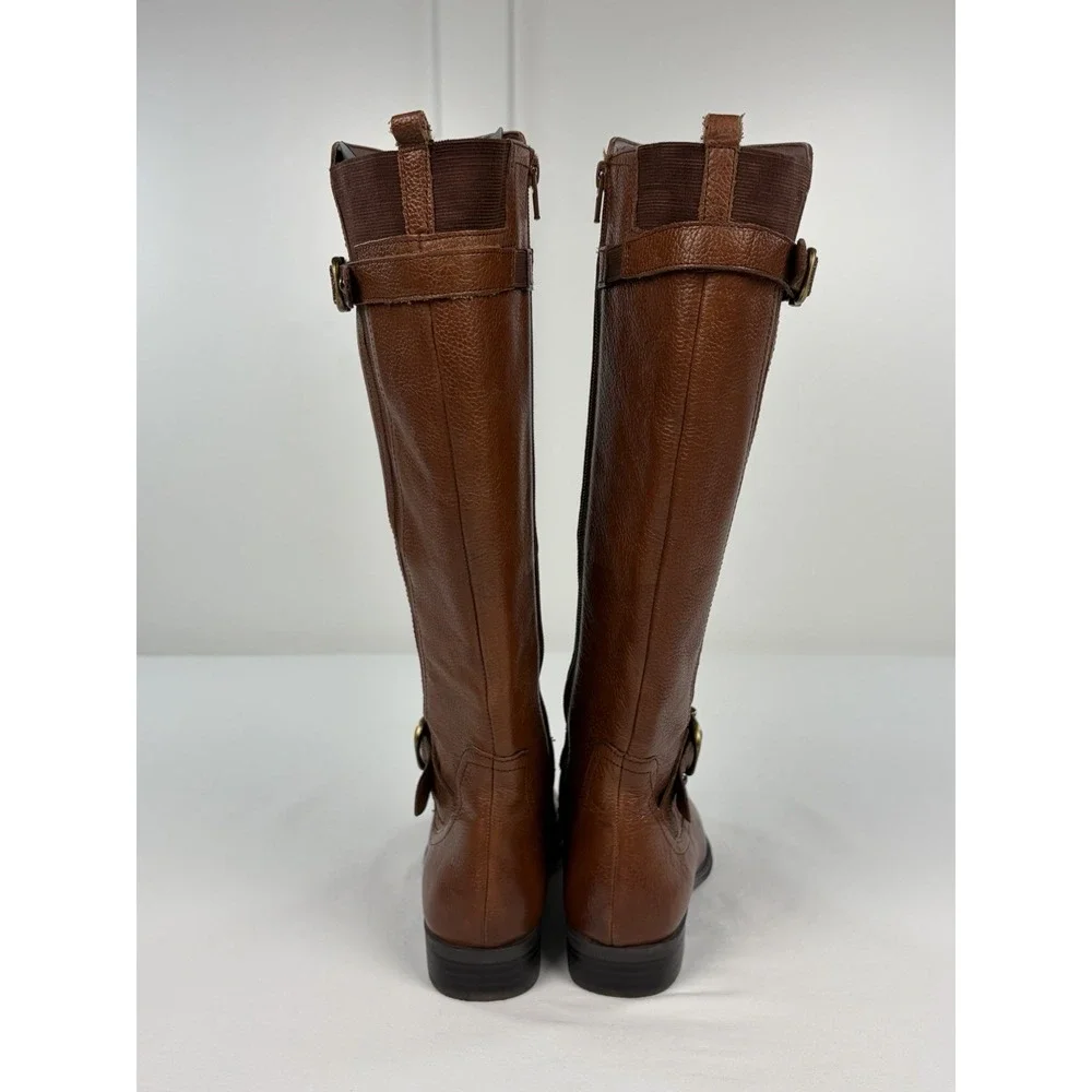 Naturalizer Jersey Brown Leather Knee High Riding Boots N5 Comfort Women's 7 M